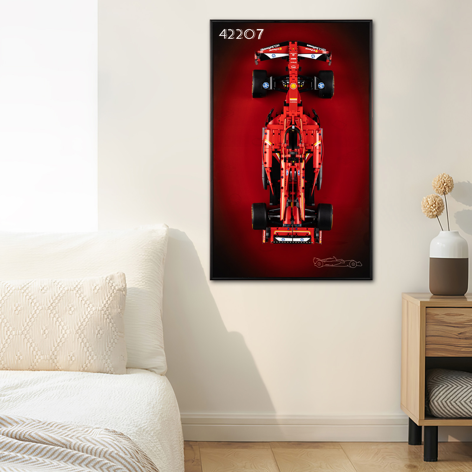 Model Kit Ferrari - Display Wallboard for Lego Speed Ferrari