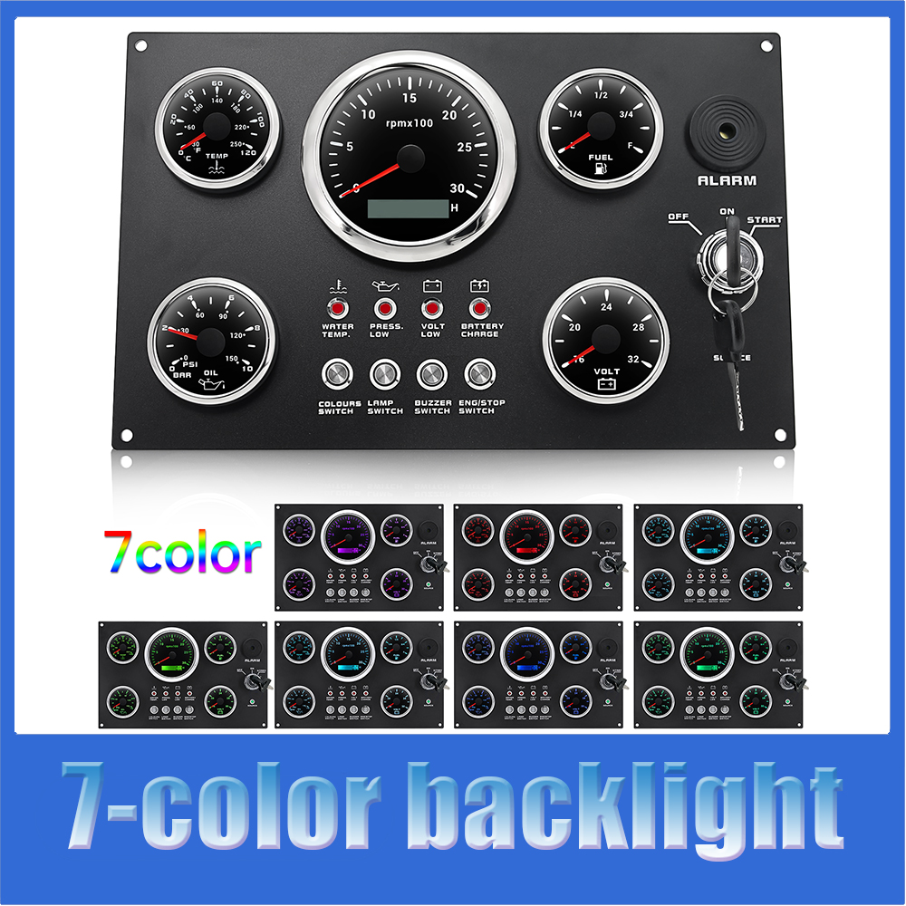 Panel Line Marker - Boat Dashboard 5 Gauge Set 12v