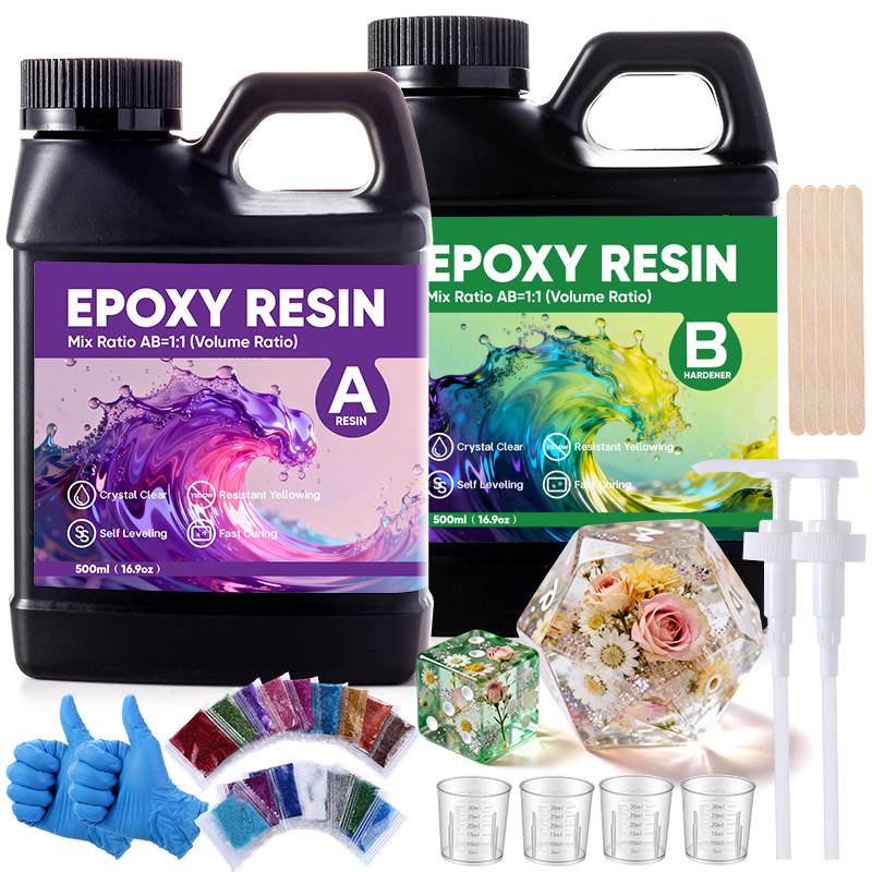 Resin Kit Cast - Epoxy Resin Kit, 500/1000ml Crystal Clear,