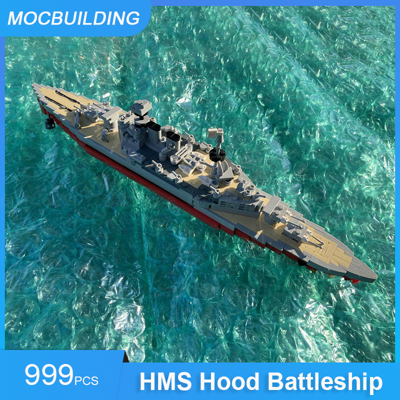 MOC Building Blocks HMS Hood B - مراجعة Model Kit Battleship وسعره