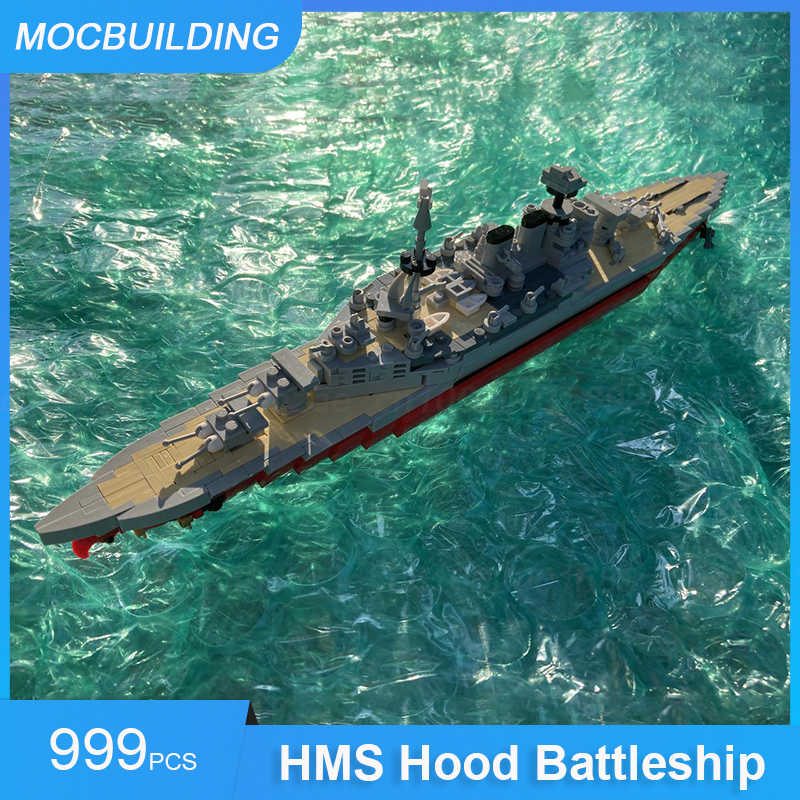 MOC Building Blocks HMS Hood B - مراجعة Model Kit Battleship وسعره