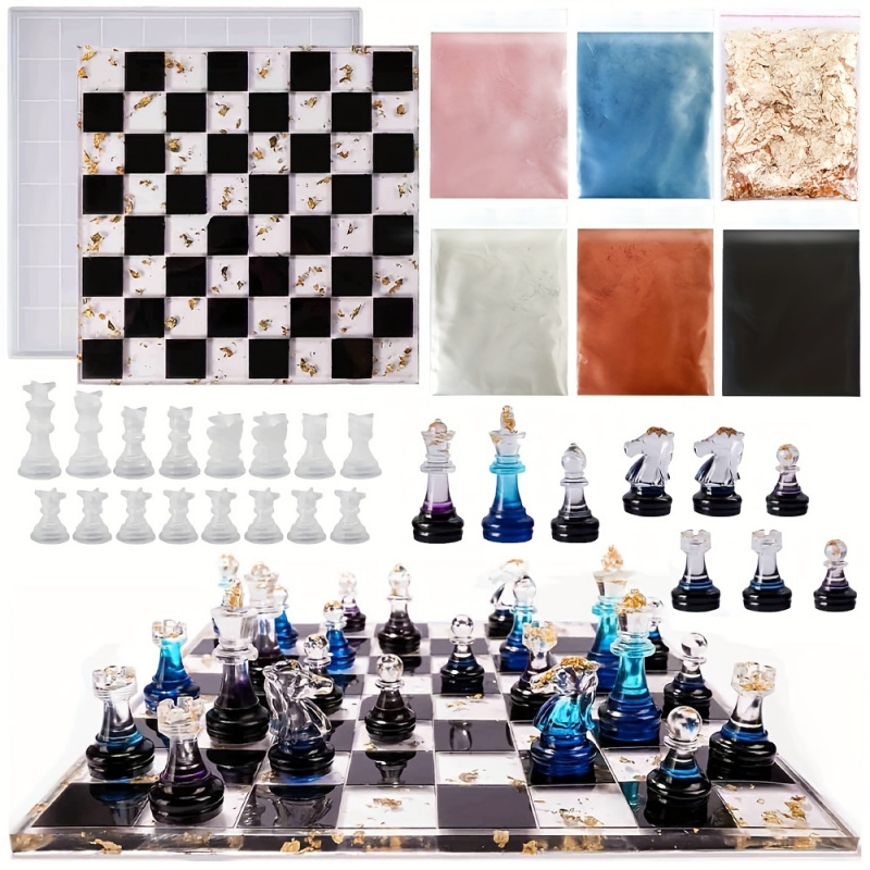 23pcs Chess Set with Silicone  - مراجعة Resin Kit Cast وسعره