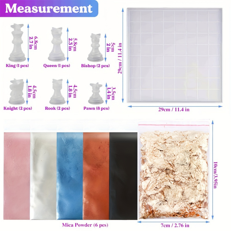 23pcs Chess Set with Silicone  - مراجعة Resin Kit Cast وسعره