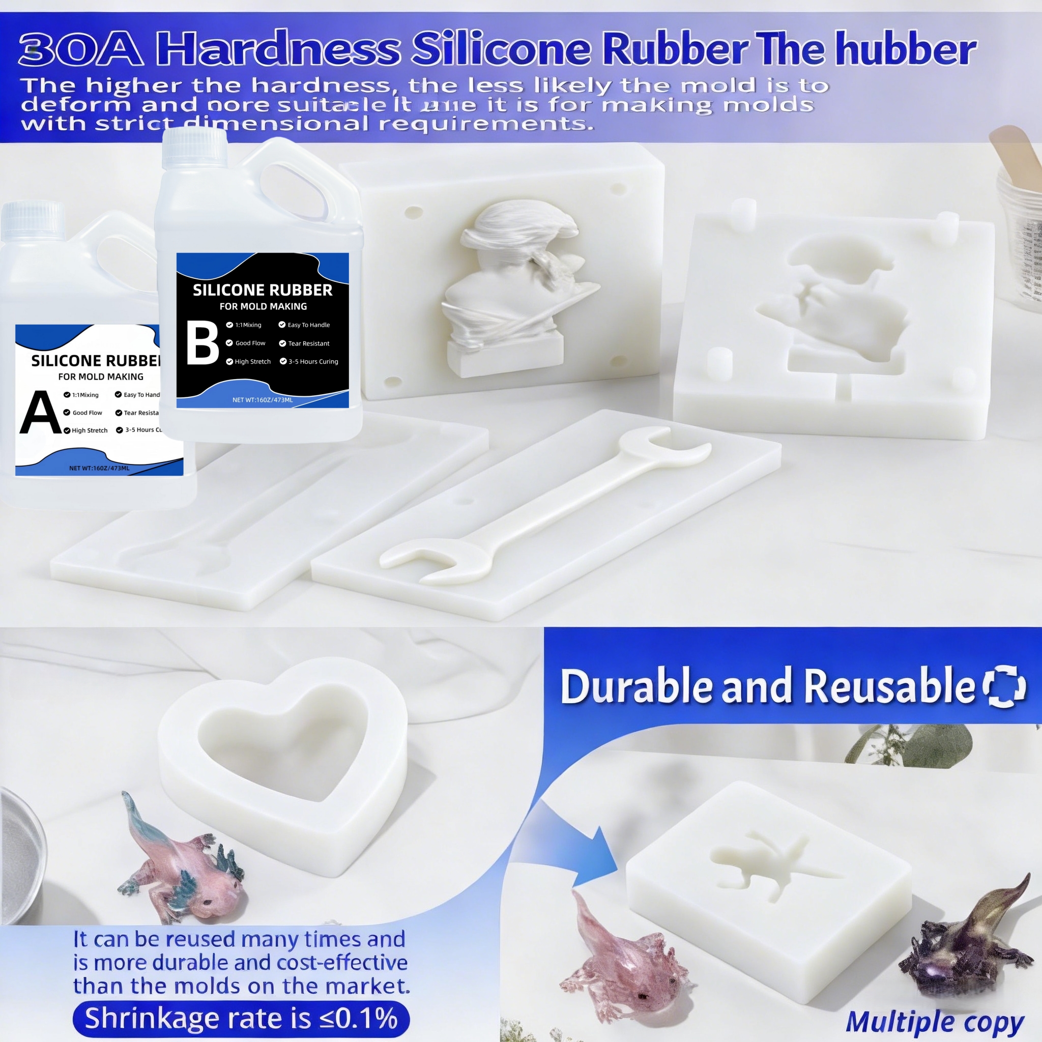 1:1 Translucent Liquid Silicon - مراجعة Resin Kit Cast وسعره