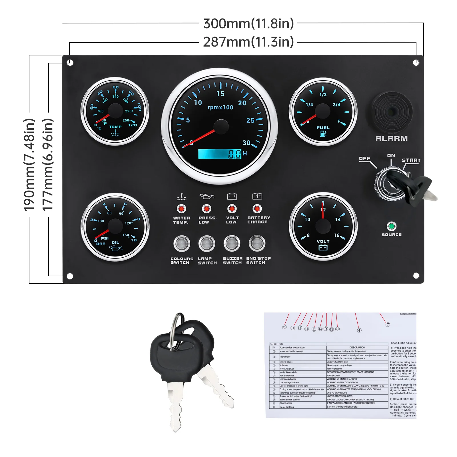 7 Color LED Gauge Set with Ins - مراجعة Panel Line Marker وسعره