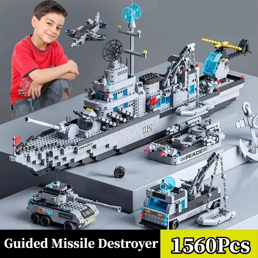 Large size 1560PCS Navy war sh - مراجعة Model Kit Battleship وسعره