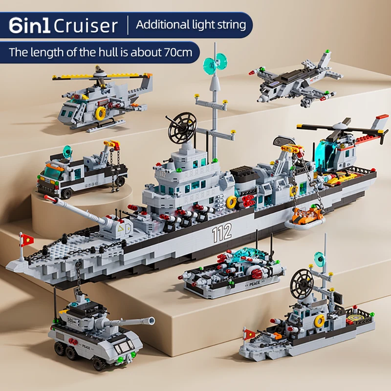 Large size 1560PCS Navy war sh - مراجعة Model Kit Battleship وسعره