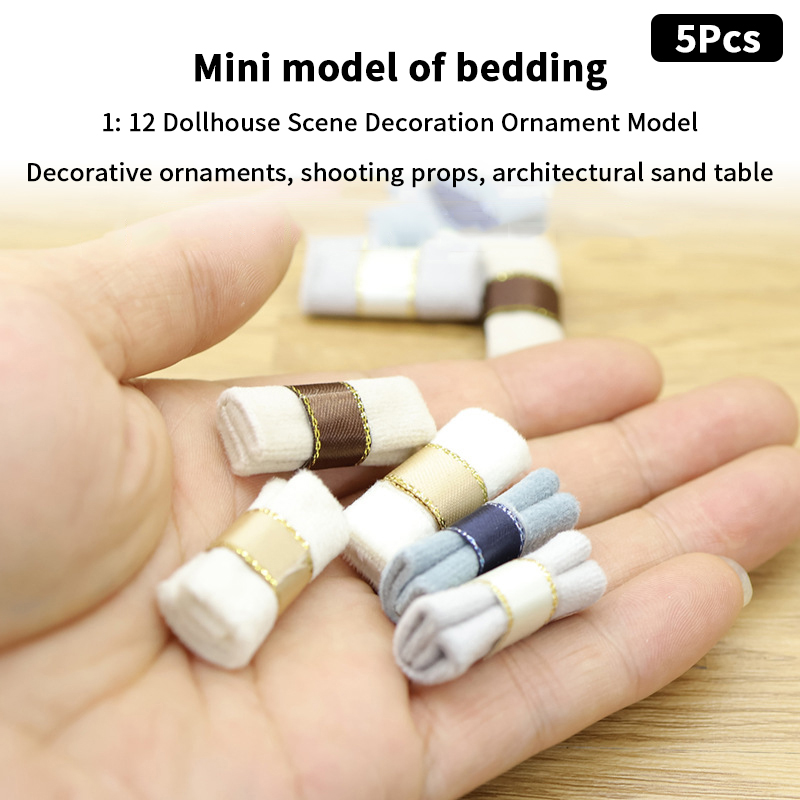 5Pcs 1/12 Dollhouse Mini Quilt - مراجعة Model Kit Toy وسعره